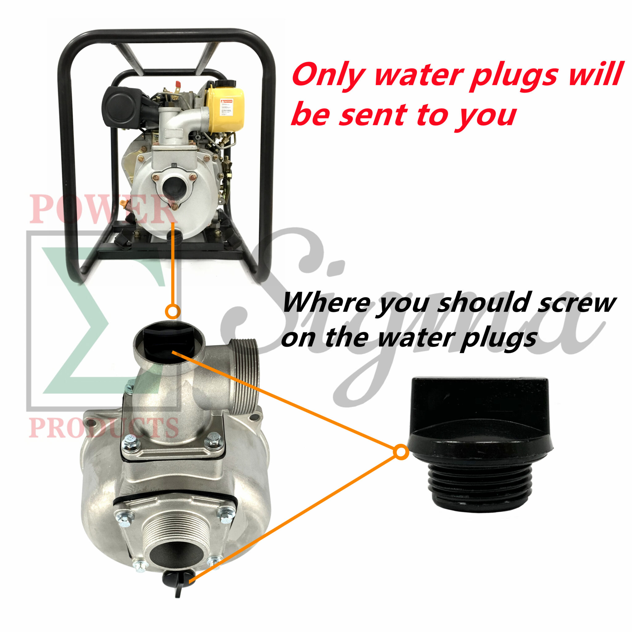 Water Drain Plug with Fine Thread and ORing Seal For Predator 2″ IN