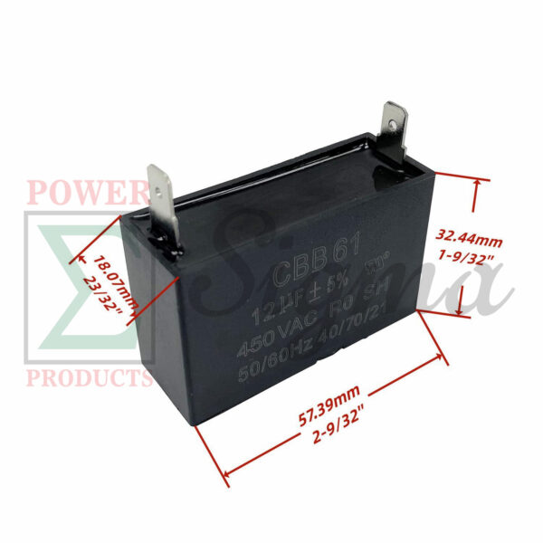 New Generator Capacitor 450 VAC 12uF 12μf 50/60Hz CBB61 40/70/21 - Image 2