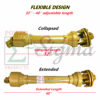 Heavy-Duty 41-lb 3-Point Rotary Tiller Slip Clutch PTO Shaft for Rural King, Country Way, Sigma Rotary Tillers for ASC Grizzly 77709, 77710, 77711 – 1-3/8" x 6 Spline, Round Ends, Adjustable 32"-40" - Image 3