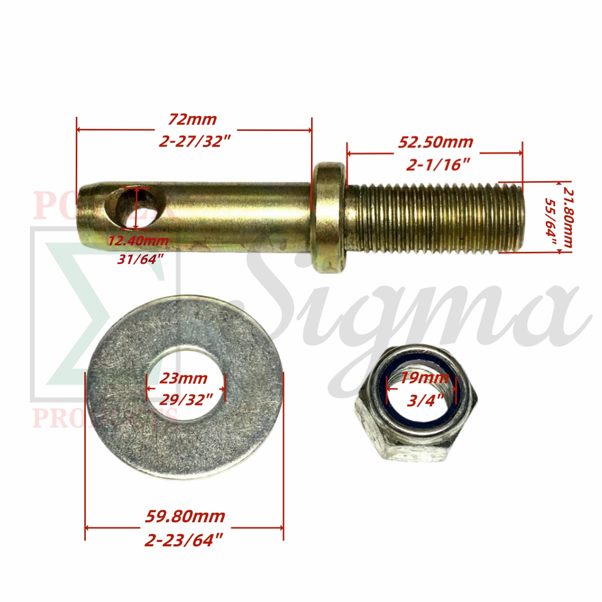 2 X Hitch Lift Arm Pins Set For Rural King Country Way 4' 5' 6' 7' Rotary Tiller - Image 2