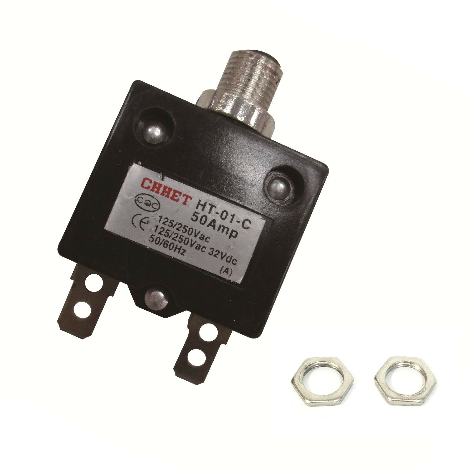 Panel Reset Thermal Push Button Circuit Breaker 50A Amp 32VDC 125