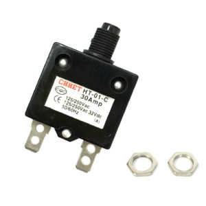 25A Circuit Breaker Push Button Thermal Reset Panel Mount 32VDC 125/250VAC