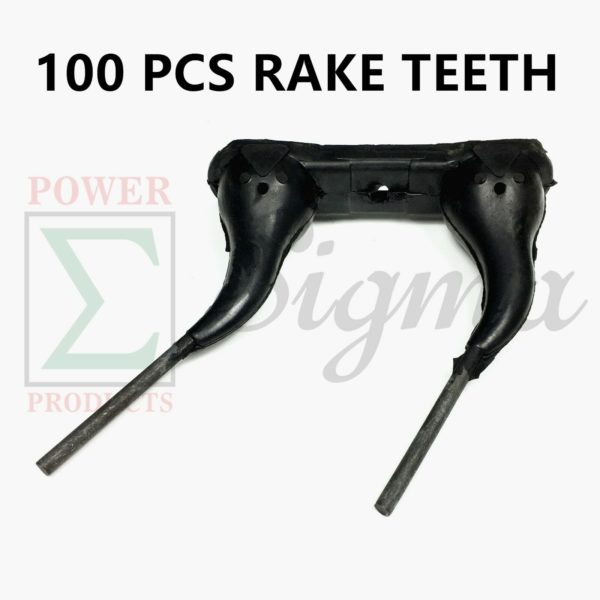 100 Pack Heavy Duty Wheel Rake Teeth Rubber Mounted Double Tooth for Circle C Darf Farmhand H&S Morrill New Idea Pequea Replace John Deere 2117RH, 491478, 400341, 352052, 92117RLR (100)