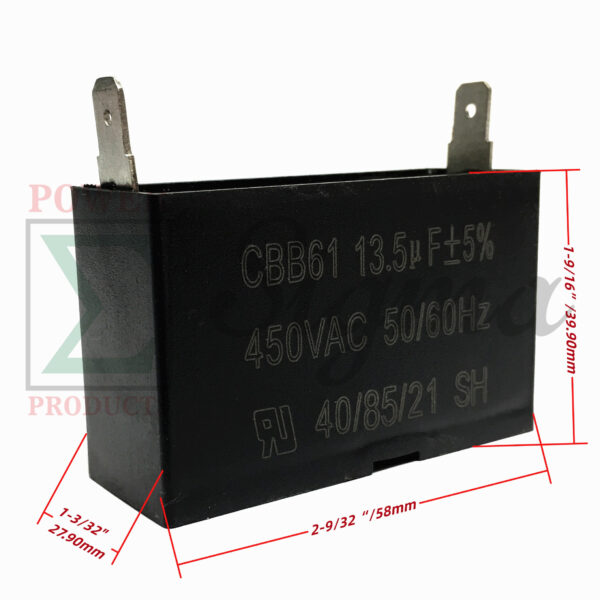 Generator Capacitor 450VAC 13.5uF 13.5μf 50/60Hz CBB61 40/85/21 SH UL Listed - Image 2