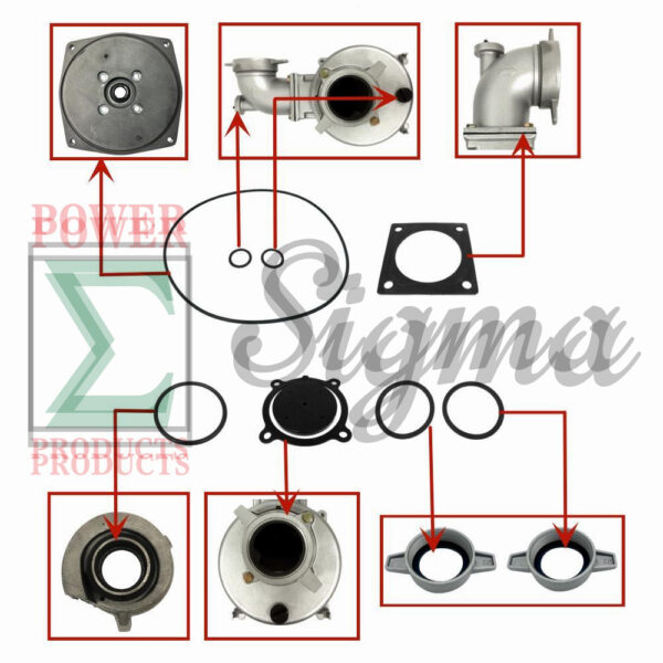 Pump Repair Gasket O-Ring Kit For DuroMax XP904WP 9HP 427GPM 4 In. Gas Water Pump For Kipor Kama 4" In. 4-Inch 100MM 10HP 186F Diesel Water Pump KDP40 KDP40T - Image 4