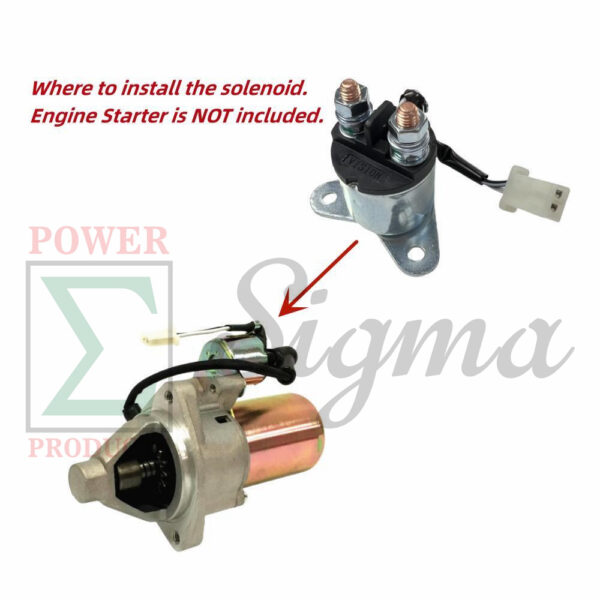 Starter Motor Solenoid W/ 2-Wire Plug for A-ipower SUA9000E SUA10000EC SUA12000E For Predator 7000/8750W 420cc For Generac GP6500E GP7500E GP8000E For All Power 7500W Gentron 10000W Generator with Pigtail - Image 4