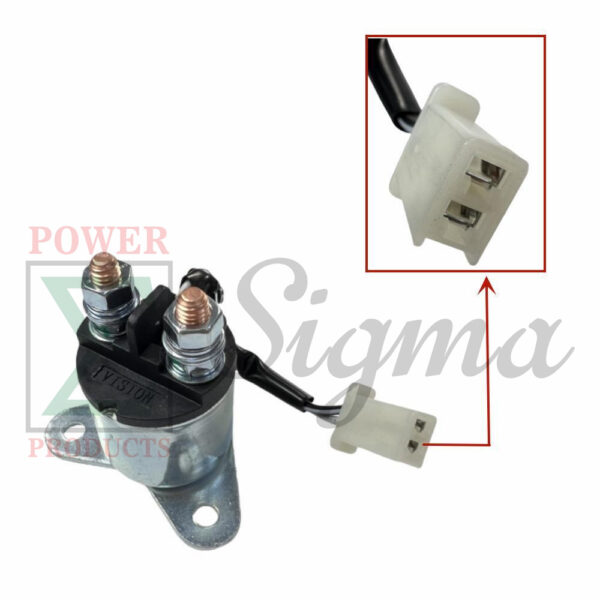 Starter Motor Solenoid W/ 2-Wire Plug for A-ipower SUA9000E SUA10000EC SUA12000E For Predator 7000/8750W 420cc For Generac GP6500E GP7500E GP8000E For All Power 7500W Gentron 10000W Generator with Pigtail - Image 2