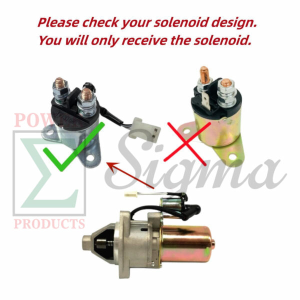 Starter Motor Solenoid W/ 2-Wire Plug for A-ipower SUA9000E SUA10000EC SUA12000E For Predator 7000/8750W 420cc For Generac GP6500E GP7500E GP8000E For All Power 7500W Gentron 10000W Generator with Pigtail - Image 3