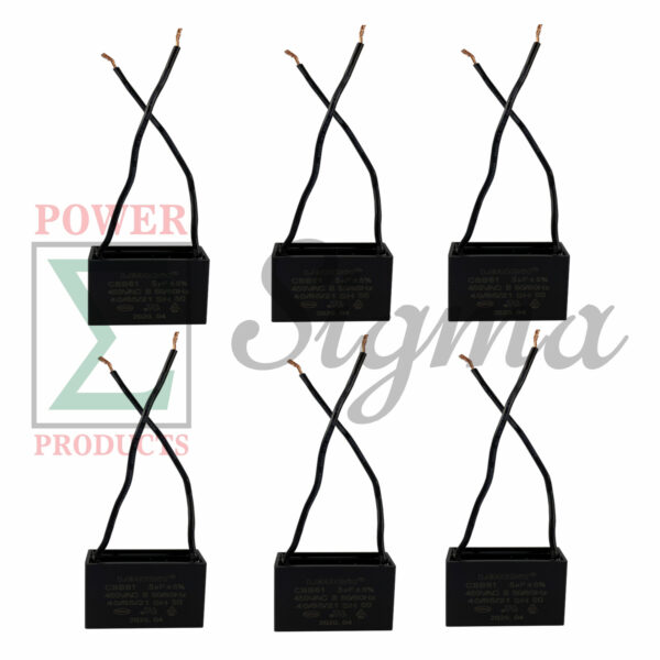 6PCS CBB61 450V 5uf  2 wires 50/60Hz Capacitor Terminal Ceiling Fan Motor UL Listed