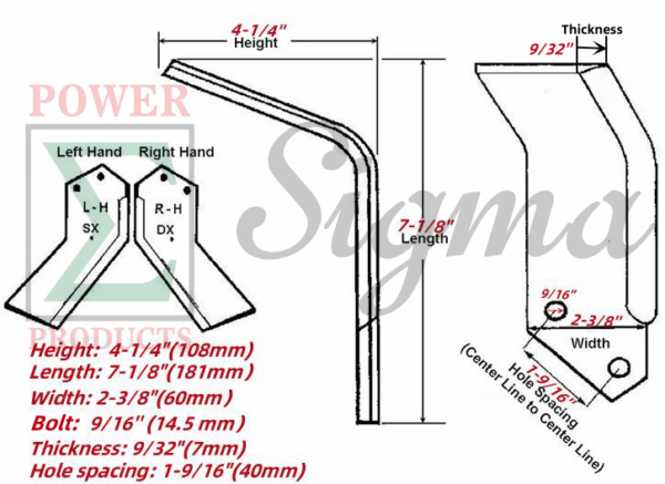 Replace King Kutter TG72/TG-G72 Tiller Tines Blades of 54PCS (27RH 27 LH) 505054 - Image 2