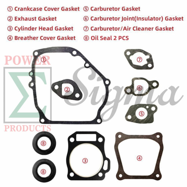 Cylinder Head Gasket Oil Seal Kit for Champion Power 208CC 224CC 3500/4000W 3500/4375W 3550/4450W for Predator 6.5HP 212CC 4000W 4350W Generator & Honda GX160 GX200 5.5 HP 6.5HP Gas Engine - Image 2