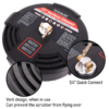 15” Inch Pressure Washer Surface Cleaner with 1/4" QD plug inlet with Extension Wand M22 Threaded Male Adaptor to Quick Connect 3600 PSI Black - Image 7