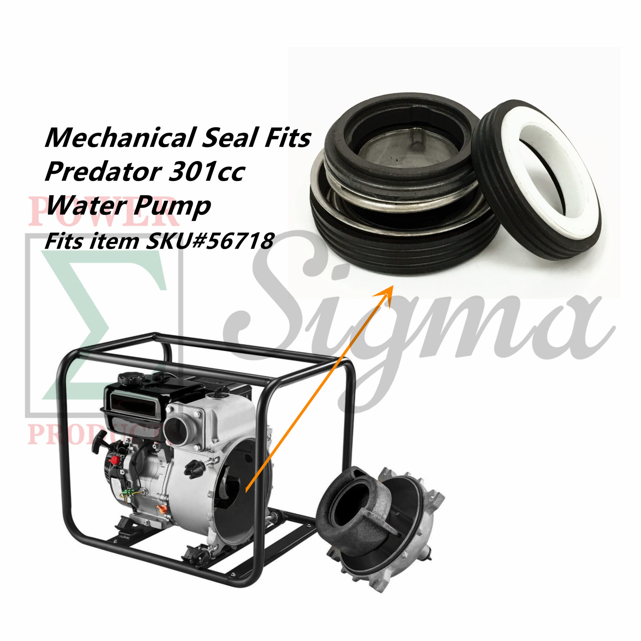 Mechanical Seal For Harbor Freight Predator 3 In. 301cc Trash Water