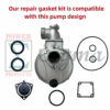 10PCS Pump Gasket O-Ring Mechanical Seal For Red Lion 2" IN. 4RLAG-2H 5RLAG-2L For DuroMax XP652WP 7HP For Generac 2" 6822 6919 For Champion 2-IN Semi-Trash Water Pump 100742 100113 - Image 4