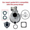 10PCS Pump Gasket O-Ring Mechanical Seal For DuroMax 3" In. XP650WP 7HP 220GPM For Pulsar 3" IN Semi-Trash 6.5HP Gas Water Pump PWP30 For 3-Inch Clean Water Pump - Image 3