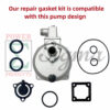 8PCS Gasket Seal Flapper Washer O-Ring Repair Kit For Predator Pacific Hydrostar 1 in. 79cc 99cc Clear Water Pump 63404 56161 for Stanley for Ironton for XtremepowerUS 1" inch 3HP Gas Engine Pump - Image 3