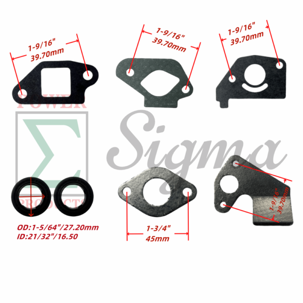 Carburetor and Muffler Gaskets and Oil Seals- Replacement for PREDATOR Inverter Generator Surge 1400 Watt SKU# 71342, 59186, 57063 - Image 3