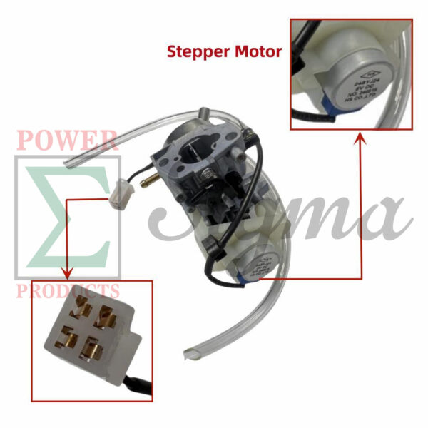 POWER PRODUCTS Carburetor with Stepper Motor and Gaskets and Fuel Line for Predator 3500-Watt SUPER QUIET Inverter Generator 63584 - Image 6