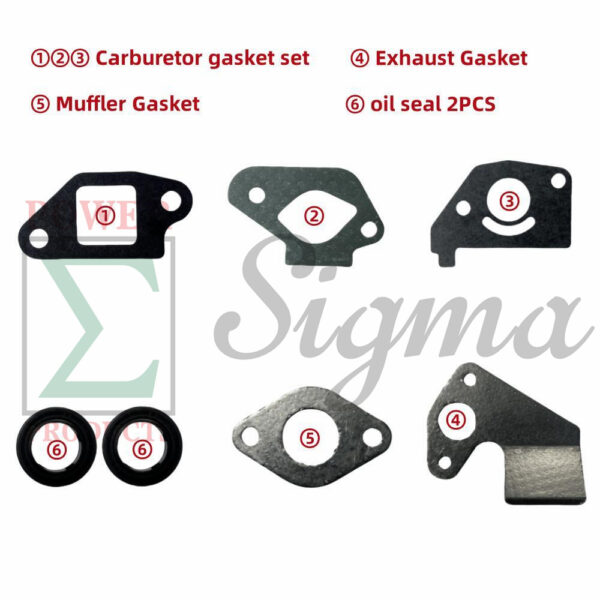 Carburetor and Muffler Gaskets and Oil Seals- Replacement for PREDATOR Inverter Generator Surge 1400 Watt SKU# 71342, 59186, 57063 - Image 2