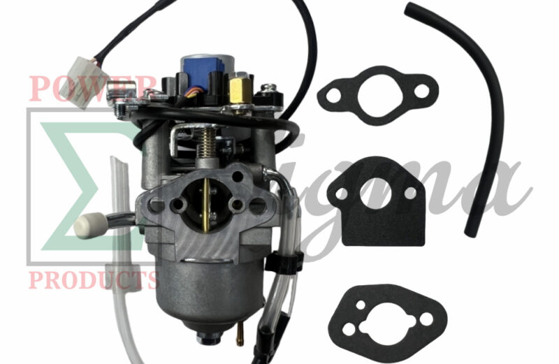 Carburetor Assembly with Stepped Motor, Gaskets and Fuel Line- Replacement for PREDATOR Inverter Generator Surge 2000 Watt (SKU# 71343, 59135)