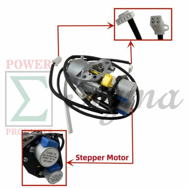 Carburetor Assembly with Stepper Motor, Gaskets & Fuel Line for Predator 5000 Watts Dual-Fuel Inverter Generator (Fits SKU 71367, 70143) - Image 2