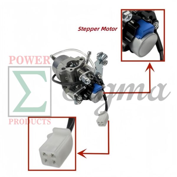 Carburetor with Stepped Motor, Gaskets, and Fuel Line for Pulsar PG2300iS 2300W Surge 1800W Rated Inverter Generator - Image 3
