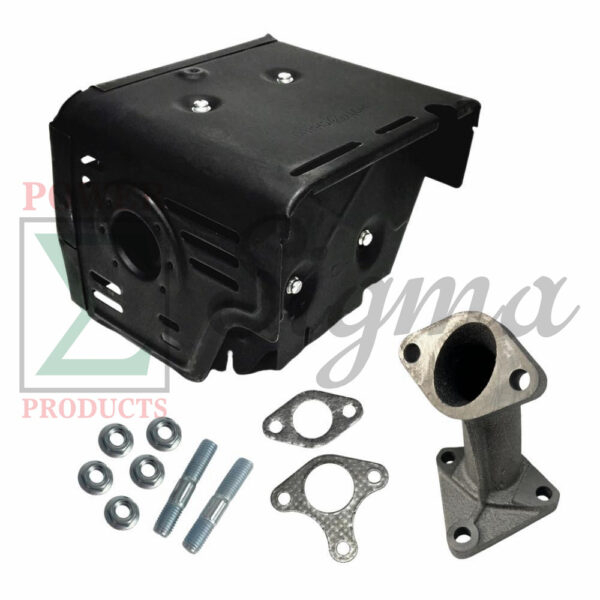 Muffler and 45-Degree Manifold with Bolts & Gaskets for Predator 13HP 420cc Engines (60340, 60349, 69736) for DuroMax 16HP/18HP XP16HPE XP18HPE Engines