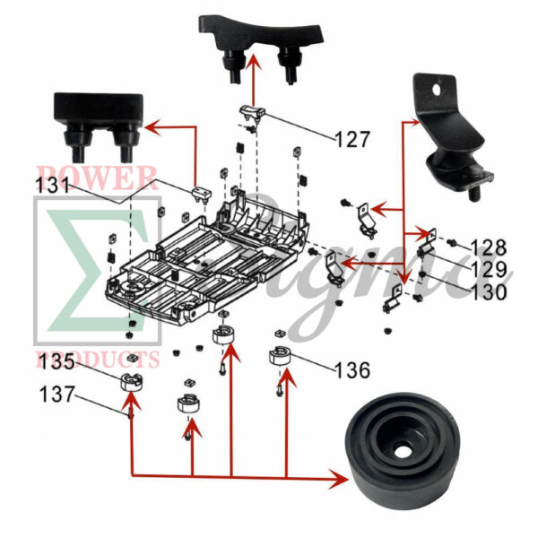 Frame Shock Absorbing Seat and Anti-Vibration Mounts with Bolts- Replacement for Pulsar PG2300iS 2300W Surge 1800 Rated Inverter Generator - Image 2