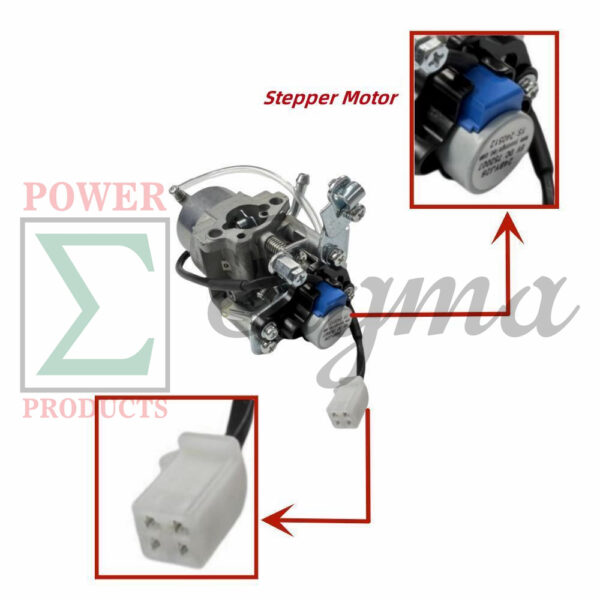 Carburetor with Stepped Motor, Gaskets, and Fuel Line for Pulsar PG2300iS 2300W Surge 1800W Rated Inverter Generator - Image 3