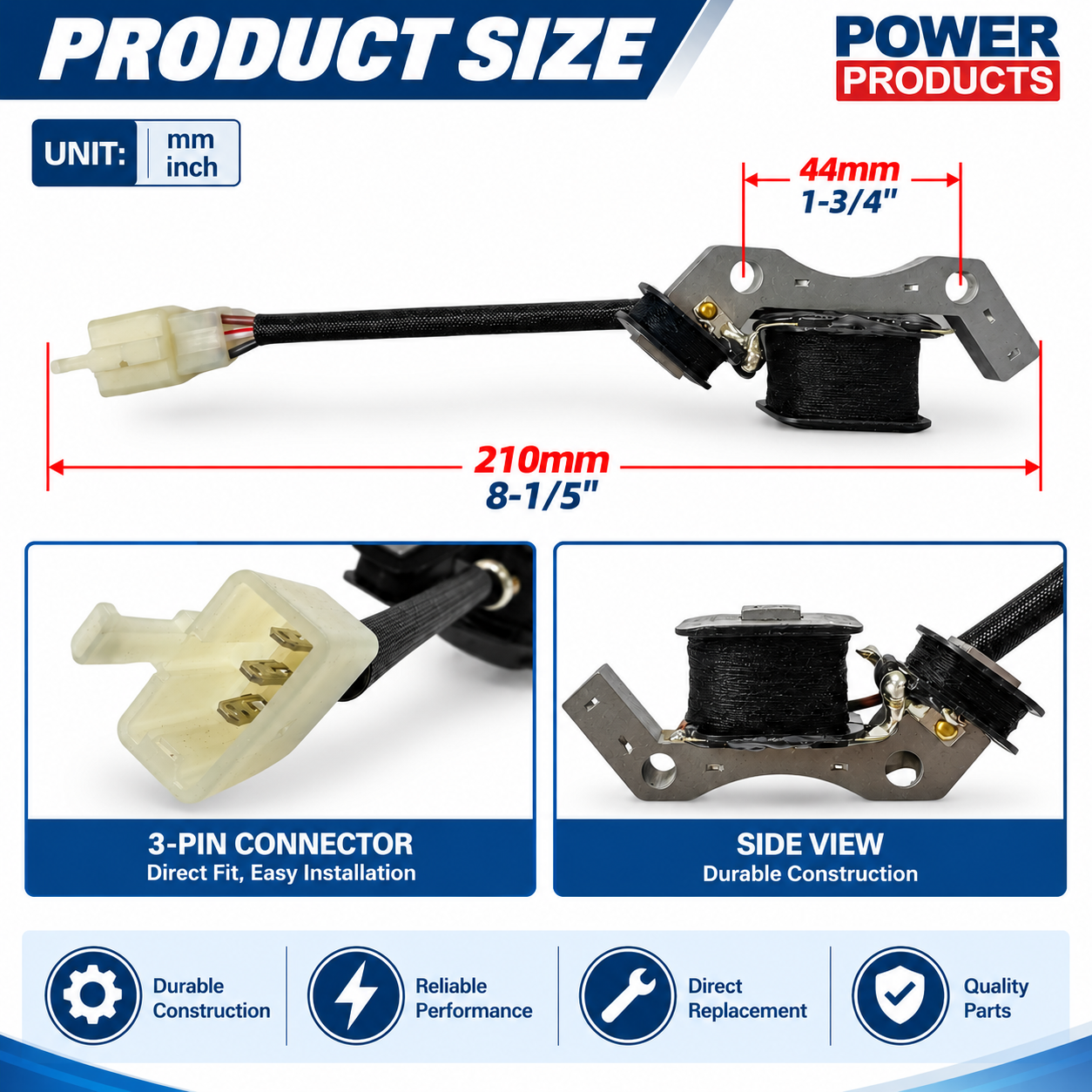 Ignition Coil with Bolts for Pulsar PG2300iS 2300W Surge Inverter Generator, for Westinghouse iGen2200 iGen2200c iGen2500 iGen2800, for A-iPower SUA2000i, for WEN 56200i 2000 Watts Generator - Image 2