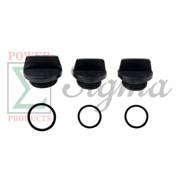 3PCS Set – 1 Top Water Plug & 2 Side Water Drain Plugs with O-Ring Seal for PREDATOR 3 Inch 301cc Full-Trash Water Pump (SKU# 56718) – Compatible with Honda WT30XK4A & WT40XK3A Construction Pumps