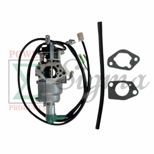 Carburetor with gaskets and fuel line--Compatible Replacement for PREDATOR Open Frame Inverter Generators 8750W Surge / 7000W Running (SKU# 71340, 59190)