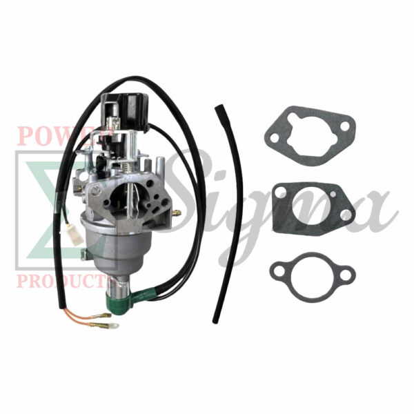 Carburetor with Stepper Motor, gaskets and fuel line--Compatible Replacement for PREDATOR Inverter Generators 9500-Watt Surge / 7600-Watt Running (SKU# 71365, 59188)