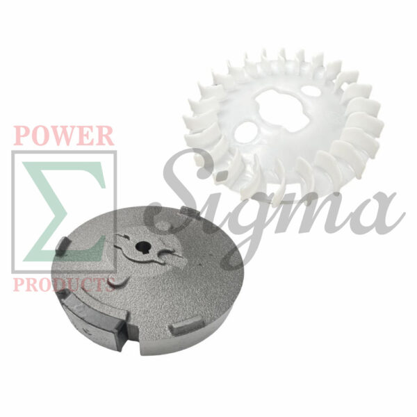 Flywheel and Cooling Fan for Predator 79cc 99cc 3HP Gas Engine for Coleman Powersports CT100U CC100X Gas Mini Trail Bike Scooter for Champion 79CC 1200/1500 80CC 1400/1800 Watt Non-Inverter Generator