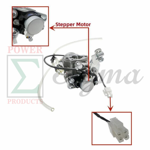 Carburetor with Stepper Motor, Gaskets, and Fuel Line for GENMAX GM3200i GM3300i 3200-Watt 3300-Watt 145cc Inverter Generators - Image 6