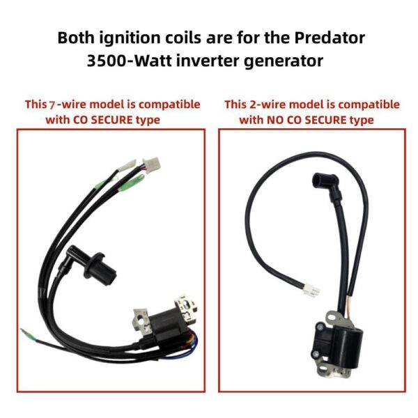 7-Wire Ignition Coil and Spark Plug For Predator 3500-Watt Inverter Generator with CO Sensor Alert - Image 4
