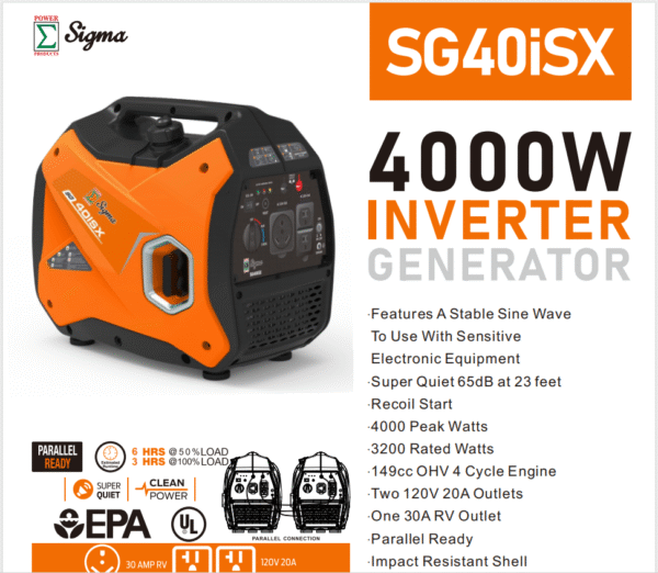 Sigma 4000 Watts Super Silent Inverter Generator - Image 2