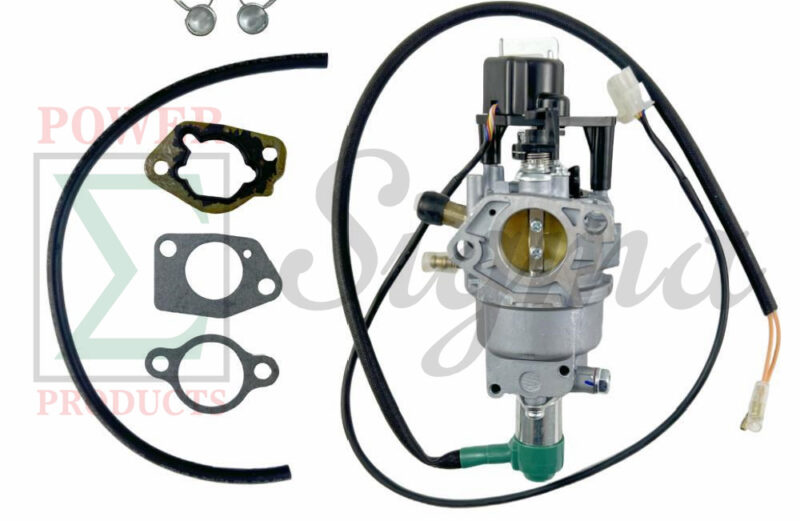 Carburetor Replacement with Stepper Motor for DuroMax XP12000HX Dual Fuel Generator, 457cc Engine 12000W, Includes Solenoid, Fuel Line & Gaskets