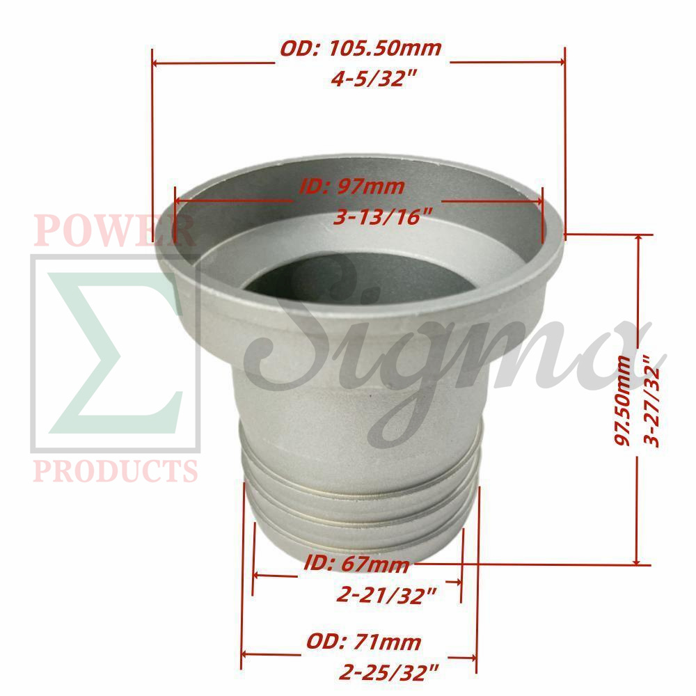 4" to 3" Aluminum Reducer Adapter (4-Inch to 3-Inch Reducing Adapter) Hose Fitting for Water Pump Inlet - Image 3