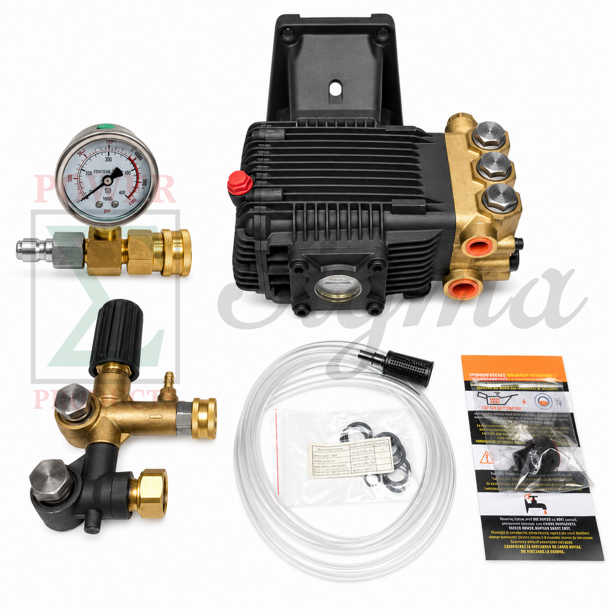 4000PSI Pressure Washer Pump Horizontal Shaft 1" For Devilblis EXHP3640 For Annovi Reverberi RKV4G36 For EB4040HA For Honda GX340 11HP GX390 13HP With Pressure Gauge 3/8 Inch Quick Connect (Copy) - Image 2